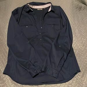 New York and Company collared shirt dark blue
